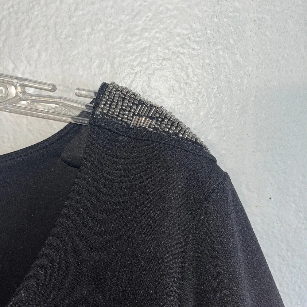 Rebel Wilson for Torrid Womens Black Faux Wrap Dress Size 2 Embellished Shoulder - Picture 9 of 11